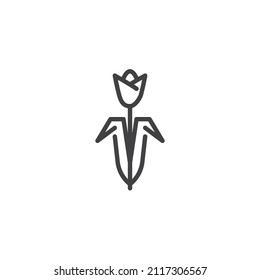 Tulip flower line icon. linear style sign for mobile concept and web design. Easter tulip outline vector icon. Symbol, logo illustration. Vector graphics