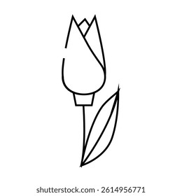 tulip flower line icon vector. tulip flower sign. isolated contour symbol black illustration