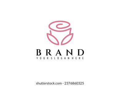 Diseño del logotipo de flor tulipán con estilo de arte de línea simple