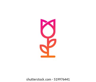 Tulip Flower Logo Design Template