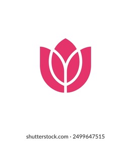 Tulip Flower Logo design vector template