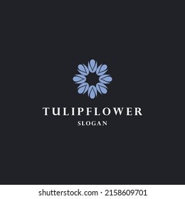 Tulip flower logo icon design template vector illustration