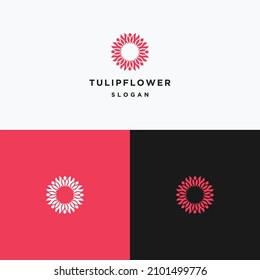Tulip Flower logo icon flat design template