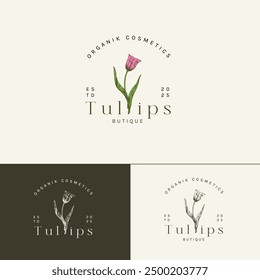 Tulip Blume Logo Vorlage für Ihre Marke
