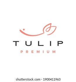tulip flower logo vector icon illustration