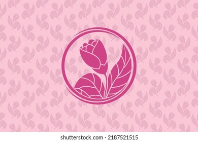 Tulip flower logo vector with simple style and has a background that matches your logo, you can change the color as you wish