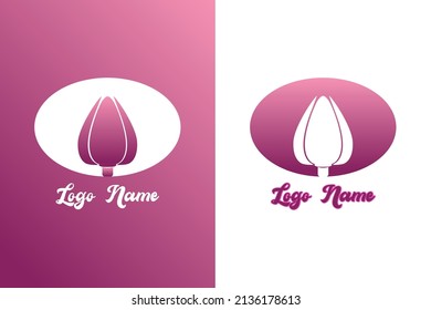 Tulip flower logo vector in two color for your business