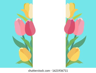 Tulip flower message frame design