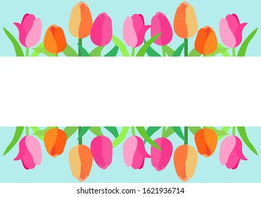 Tulip flower message frame design