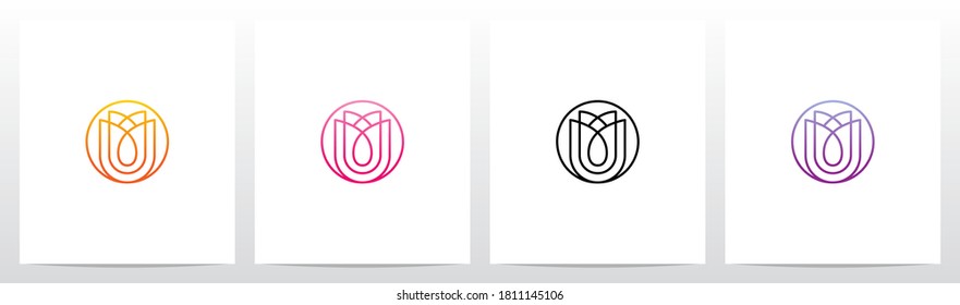 Tulip Flower On Letter Logo Design O