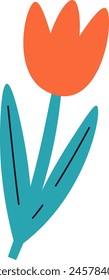 Tulpenblume auf Stiel Vektorillustration