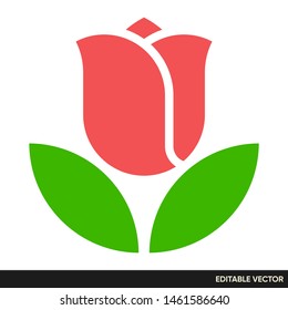 TULIP FLOWER PINK ICON VECTOR