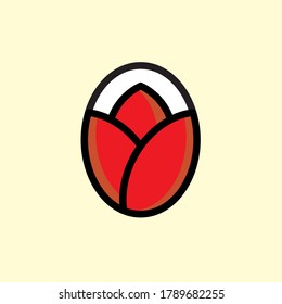 tulip flower red color logo template vector eps