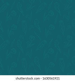 Tulip flower seamless pattern, floral seamless vector background