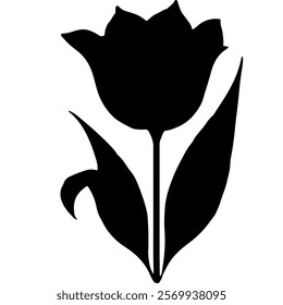 Tulip flower silhouette vector icon sign symbol illustration design.

