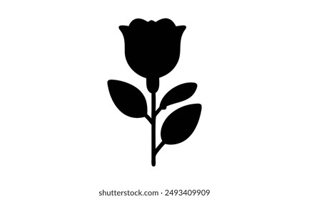 tulip flower silhouette white background