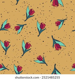 tulip flower simless pattern art