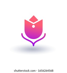 Tulip Flower Spa and meditation logo design template