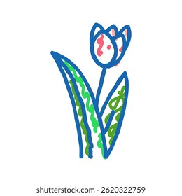 tulip flower spring doodle icon sketch vector. tulip flower spring sign. isolated symbol illustration