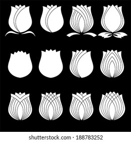 tulip, Flower symbol Set, vector