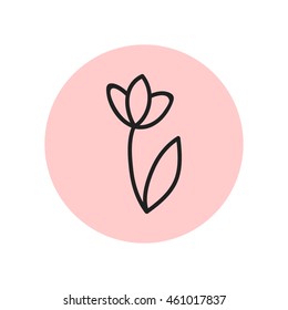Tulip flower. Vector hand drawn illustration