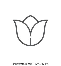Símbolo del vector de flor tulipán aislado en fondo blanco