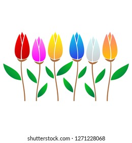 Tulip Flower Vector Illustration Stock Vector (Royalty Free) 1271228068 ...