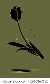 Tulip flower. Vector illustration. Hand-drawn for book design, holiday invitations, postcards, cafe menus, web design