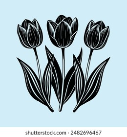 Tulip flower vector illustration tulip multi-purpose use icon