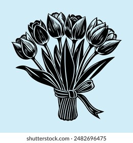 Tulip flower vector illustration tulip multi-purpose use icon
