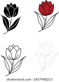 Tulip flower vector illustration on white background