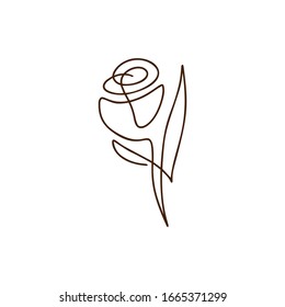 Tulip flower vector one line art logo. Minimalist contour drawing monoline. Continuous line artwork for banner, book design, web illustration.