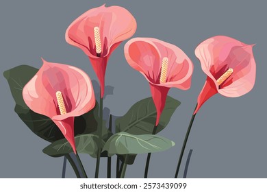 Tulip flower watercolor floral art illustration