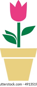 Tulip in a flowerpot icon