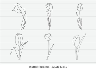 Tulip, Flowers Clipart  Graphics. Vol-6