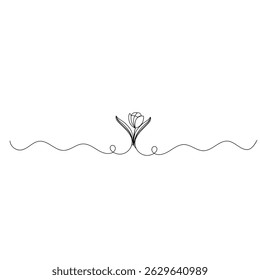 Tulip flowers  continuous one line drawing outline vector icon 