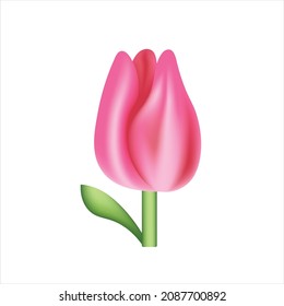 Tulip Flowers Valentine’s Day special love appreciation, and happiness  icons isolated on white background. Use for text emoji emotion reactions chat comment social media app smart phone