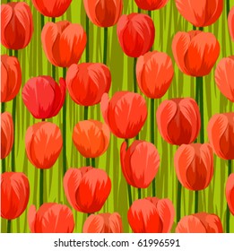 tulip flowers field seamless background