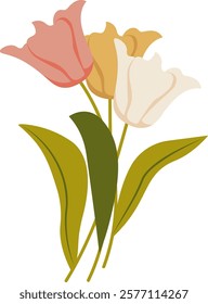 Tulip Flowers Handdrawn Vector Illustration