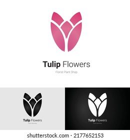 Tulip Flowers Logo Style, logo nature, logo company and flowers logo