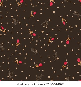 Tulip flowers seamless pattern. Stock vector illustration eps10.