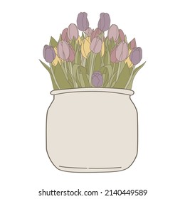 florero de tulipán, arte vectorial