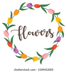 Tulip Flowers Vector Art Design Element Banner Background Illustrator - Vector