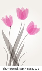 Tulip flowers. Vector card