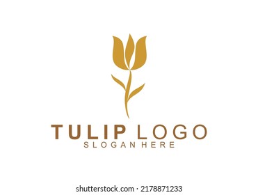 Tulip Gold Elegance Logo Vector The Best Icon Premium Royal Graphic Art Design