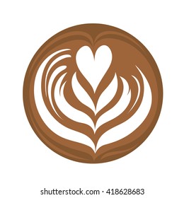 Tulip Heart Coffee Latte art Logo, Icon, Symbol