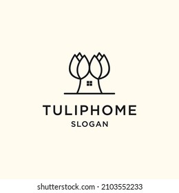 Tulip Home logo icon design template