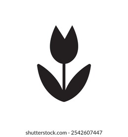 Tulip icon black and white vector sign