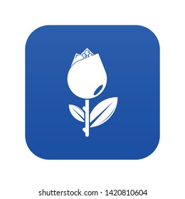 Tulip icon blue vector isolated on white background