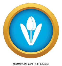 Tulip icon blue vector isolated on white background for any design